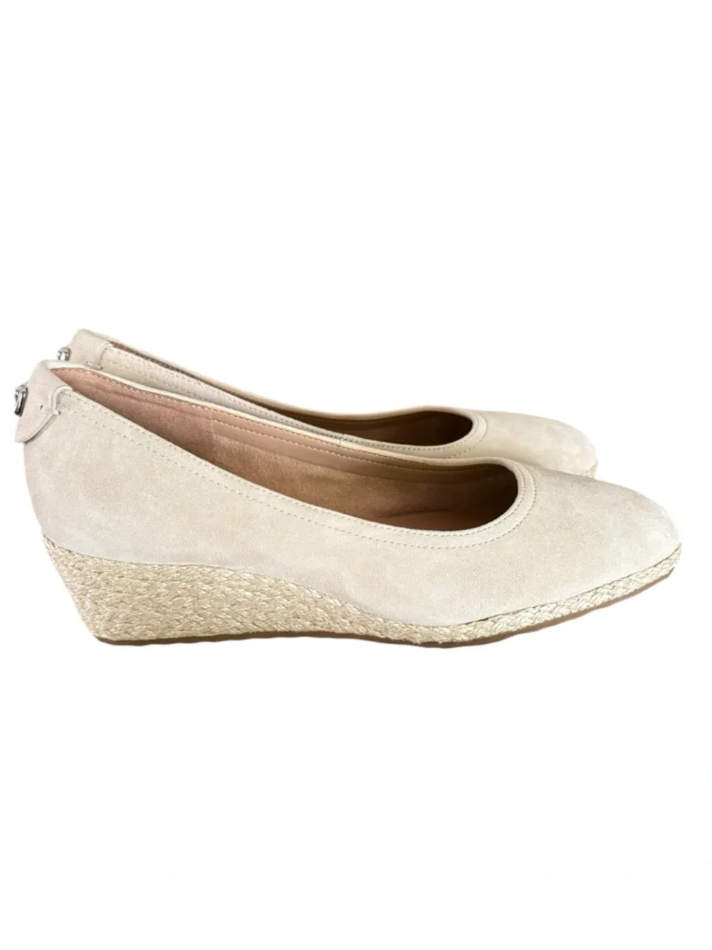 Aerosoles NWOB Roma Wedge Espadrille Suede Stone Sz. 8